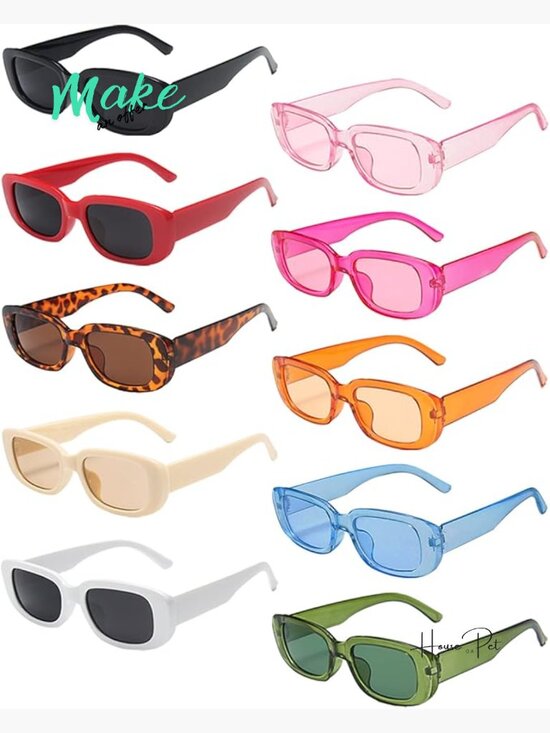 Retro Narrow Rectangle Sunglasses, Plastic Frame, Polarized Lens main image 6
